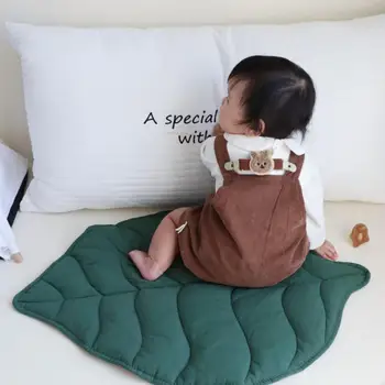 Подушка для сиденья новорожденного, детская игровая подушка для ползания, хлопковое дышащее одеяло из листьев гинкго, моющееся одеяло