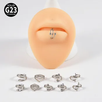 Leosoxs 1 шт G23 Титановый изгиб, Закрытое кольцо в носу, Набор круглых шариков, сверло, кольцо в ушной косточке, украшения для пирсинга ушей