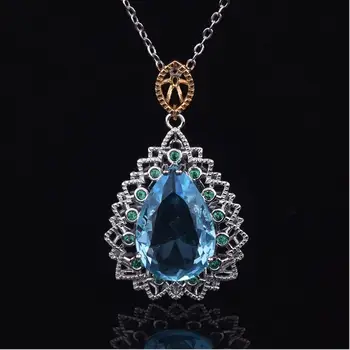 Ожерелье с подвеской в виде капли воды Everoyal Charm Crystal для женщин, ювелирные изделия, Модное посеребренное ожерелье, Аксессуары для девочек