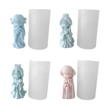 Симпатичная форма, окрашенная силиконовая форма для изготовления свечей, форма для девочки для мыла ручной работы 