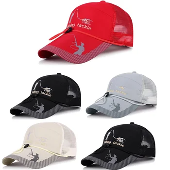 Новая сетчатая рыболовная кепка с регулируемым шнурком, спортивная шляпа с солнцезащитным козырьком, унисекс, спортивная бейсболка для рыбалки, многофункциональные кепки