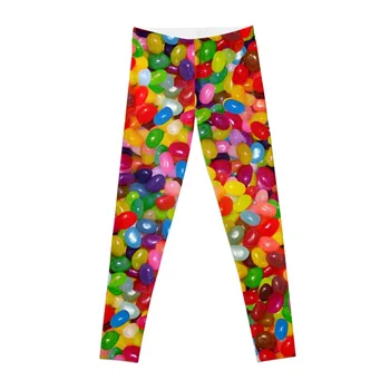 Красочные леггинсы с конфетным узором Jellybeans, одежда для фитнеса, тренировочные брюки, леггинсы женские