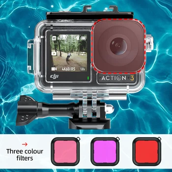 40-Метровый Водонепроницаемый Чехол Для DJI OSMO Action 3 Корпус Для Подводного Плавания С Фильтром Для Дайвинга Аксессуары Для Спортивной Экшн-Видеокамеры