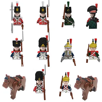 Военные Наполеоновские войны, наборы строительных блоков, мини-фигурки французских британских стрелков, оружие для волынки, детские игрушки