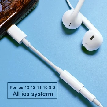 Для IOS Адаптер для наушников для iPhone 13 12 11x8 7 Plus Aux Аудио Разветвитель для освещения К 3,5 мм Адаптеру Кабель для подключения наушников