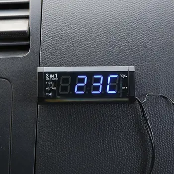 Вольтметр Премиум-класса, легкий, Широко используемый цифровой электрический счетчик, панель вольтметра для автомобиля, автомобильные часы, термометр
