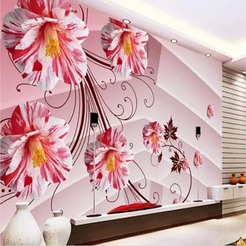 beibehang Персонализированные обои на заказ большие цветы 3D HD ТВ фон спальня обои для стен спальни