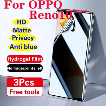 Reno10Pro + Защитная Пленка для Экрана Конфиденциальности OPPO Reno 10 Pro Матовая Гидрогелевая Пленка Reno10 Soft HD Full Coverage Anti Blue Anti Peeping