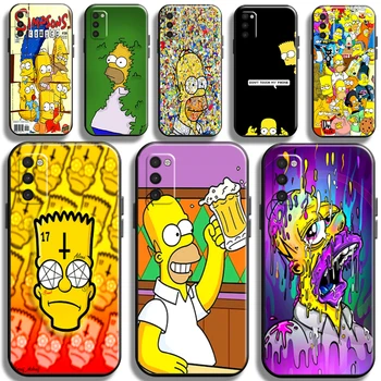 Забавный семейный чехол для телефона Homer Simpson Samsung Galaxy M10 из жидкого кремния Soft Shell Cases Black Carcasa Противоударный Чехол