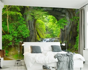 обои beibehang для гостиной 3d обои лесной водопад фотообои фон для телевизора фрески обои для стен 3 d