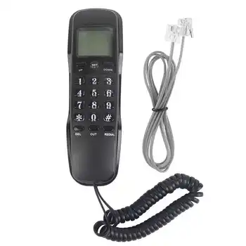 Мини-телефон, устанавливаемый на стену, телефон с ЖК-дисплеем с идентификатором входящего вызывающего абонента, стационарный телефон для дома, отеля, офиса, бизнеса