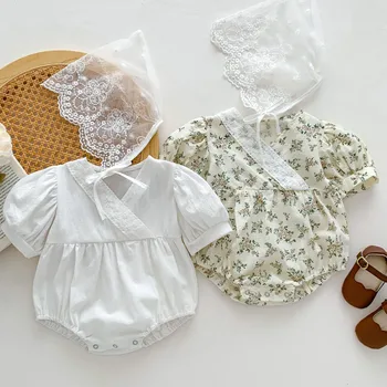 Одежда для маленьких девочек XINYU, Летний комбинезон для новорожденных, одежда для младенцев, комбинезоны принцессы с короткими рукавами и принтом на Первый день рождения от 0 до 2 лет