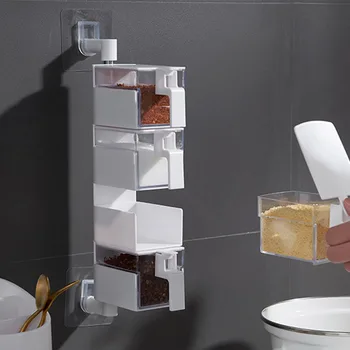 Коробка Для Приправ Кухонный Настенный Стеллаж Для Хранения Набора Посуды Коробка Для Хранения Приправ Сахар Соль Коробка Для Глутамата натрия