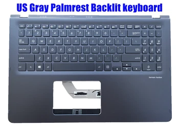Американская Серая клавиатура с Подставкой для рук и подсветкой для Asus ZenBook Flip 15 UX561UD Q535UD