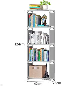 Formwell 4-ярусный книжный шкаф, Полки для хранения одежды, Стеллажи для витрин в спальне, Органайзер для полок