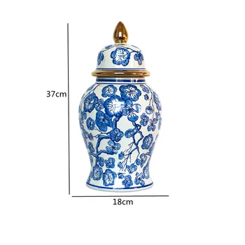 Бело-голубой фарфоровый декоративный горшок, ваза для цветочной композиции, стеклянная бутылка с китайским декором