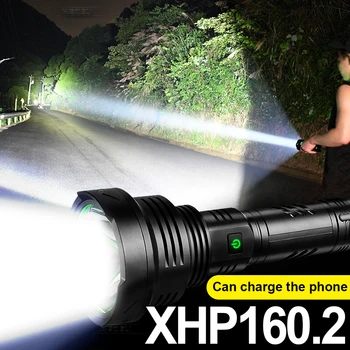 Мощный Светодиодный фонарик XHP160.2, Тактическая USB-вспышка, Яркий Фонарь Высокой Дальности Действия, Водонепроницаемый Охотничий ручной фонарь XHP70, светодиодный Фонарь