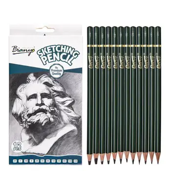 Набор карандашей для рисования, 12 шт. / кор., Инструменты для начинающих, Студенты-искусствоведы, Профессиональные кисти для рисования, эскизы