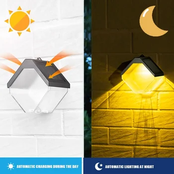 Интеллектуальный солнечный светодиодный настенный светильник с регулируемым цветом, подвесной водонепроницаемый домашний уличный ландшафтный светильник, лампа для украшения сада и двора