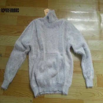 Новый натуральный норковый кашемировый свитер мужские пуловеры мужские 100% чистый норковый кашемировый мужской свитер зимний большой размер бесплатная доставка S272
