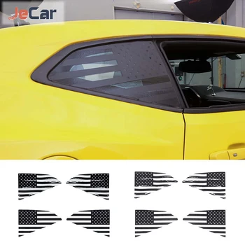 Автомобильные наклейки JeCar из ПВХ и углеродного волокна, декор заднего треугольного стекла для Chevy Camaro 2017 года выпуска, аксессуары для экстерьера