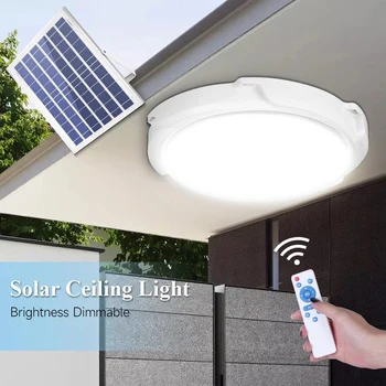 Солнечный потолочный светильник для помещений Smart IP65, Водонепроницаемые наружные садовые светильники, лампа на солнечной энергии с линейным освещением коридора, солнечный потолок