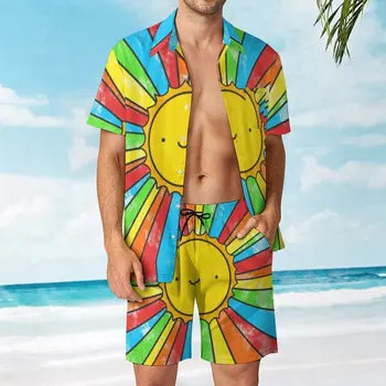 Излучайте позитив, мужской пляжный костюм, винтаж, 2 предмета, координаты для покупок высокого качества, размер Eur