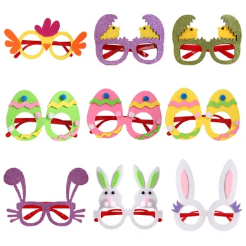 Пасхальный кролик, очки для кроликов, Пасхальные яйца, оправа для очков для цыплят, реквизит для фотосъемки, украшения для Пасхальной вечеринки на День рождения, подарки для детей