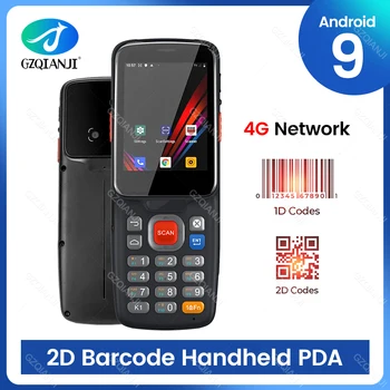 Android 9 КПК Портативный Терминал КПК Сборщик данных WiFi 4G Bluetooth 2D QR PDF417 Считыватель штрих-кодов Терминал с сенсорным экраном КПК NFC