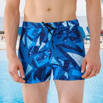 Моющиеся мужские плавки с эластичным шнурком, мужские купальники, Быстросохнущие дышащие летние Свободные пляжные шорты с принтом для мужчин