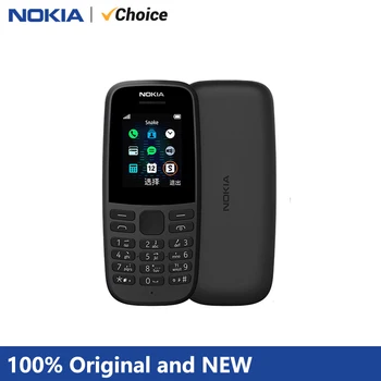 Новый Оригинальный Nokia 105, новый 1,77-дюймовый дисплей, 4 МБ памяти, аккумулятор емкостью 800 мАч, сверхдолгий режим ожидания с фонариком, Игры, радиоприемники 2G