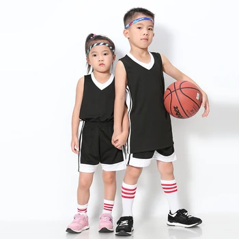 Комплекты из баскетбольной майки для мальчиков и девочек, детские трикотажные изделия, спортивный костюм высокого качества, детский спортивный жилет и шорты, Быстросохнущий комплект