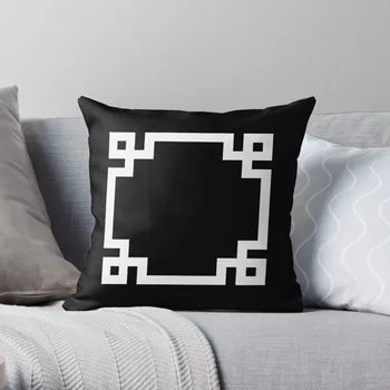 Черно-белый греческий ключ, Квадратная подушка, диванная подушка, Декоративные подушки для гостиной