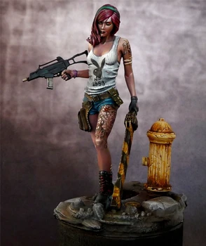 Новая в разобранном виде 1/24 современная девушка с пистолетом 75 мм солдатский набор из смолы Игрушки своими руками неокрашенные наборы