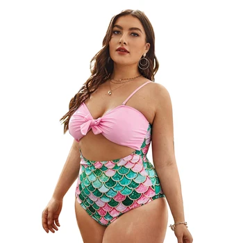 Новый женский купальник большого размера, цельный купальник, большие купальники с цветочным рисунком, пляжная одежда для женщин