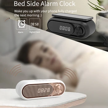 Настольные часы с динамиком 3 В 1, Bluetooth-динамик, FM-радио, будильник, Качество звука HiFi, поддержка HD, TF-карта для спальни, Студенческие часы