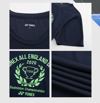 2020 Новые оригинальные футболки для бадминтона Yonex YY, трикотажные мужские и женские быстросохнущие спортивные футболки
