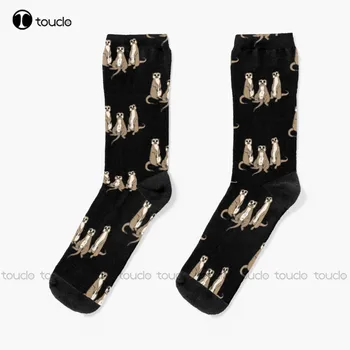 Новый подарок группы Funny Meerkat, носки для животных в зоопарке, Танцевальные носки, персонализированные носки для взрослых Унисекс, подростковые носки