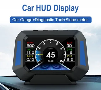Градиентная GPS-система для внедорожников в режиме реального времени, Автоаксессуары, Датчик уровня автомобиля HUD P21 4x4, Инклинометр, Спидометр