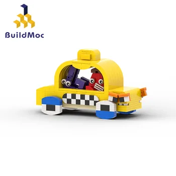 BuildMoc Alphabet CAB Набор строительных блоков для такси с английскими буквами, Обучающий автомобиль, Кирпичи, игрушки для детей, подарок на День Рождения