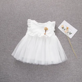 Платье для девочек на день рождения, платье принцессы для маленьких девочек, одежда для новорожденных, однотонная летняя одежда без рукавов для девочек-цветочниц 2023