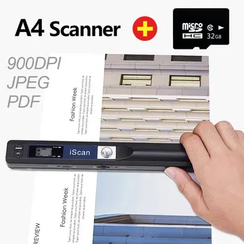 Портативный сканер IScan A4 Поддерживает ширину сканирования 216 мм Документы Книги Выбор цвета фотоизображения Формат JPG/ PDF Разрешение 900 точек на дюйм