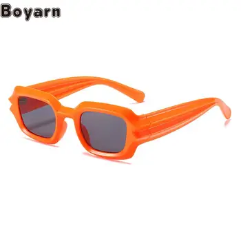 Солнцезащитные очки Boyarn Box 2022 Новые Персонализированные солнцезащитные очки в стиле киберпанк, Сетчатые Красные Модные солнцезащитные очки в стиле хип-хоп с волнистой ножкой