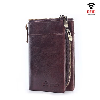 Кожаный мужской кошелек с вертикальным расположением нескольких карт, короткий зажим для денег с SIM-картой, вместительная упаковка для карт