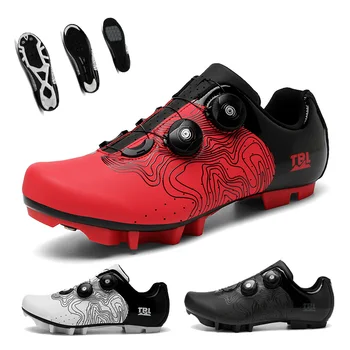 Китайская красная велосипедная обувь Mtb, Мужские кроссовки для шоссейного велосипеда, самоблокирующиеся сверхлегкие уличные ботинки для горного велосипеда, шипованные ботинки