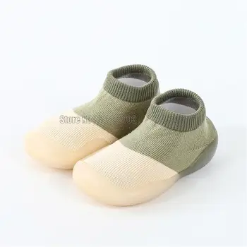 Носки для новорожденных, подходящие по цвету, Милые детские кроссовки для мальчиков, детские кроссовки на мягкой подошве, носки для девочек Bebe, обувь для первых прогулок
