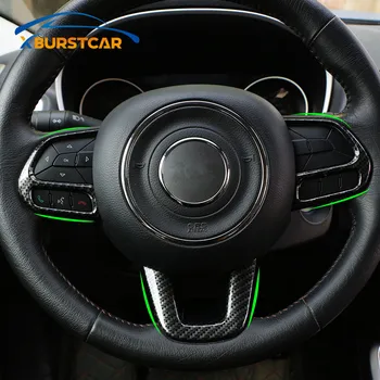 Xburstcar для Jeep Compass 2th 2017 2018 2019 2020 Хромированные кнопки рулевого колеса автомобиля, ручка, накладка, наклейка, Аксессуары