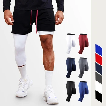 Леггинсы с одной штаниной, мужские футбольные штаны, колготки для бега, Спортивные тренировочные майки, Баскетбольные брюки для бега, Нерегулярные брюки, Быстросохнущие