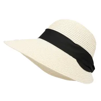 Женская солнцезащитная шляпа с широкими полями Летняя шляпа Складные пляжные шляпы с гибкими полями Летние соломенные шляпы от солнца Женские пляжные соломенные шляпы для женщин