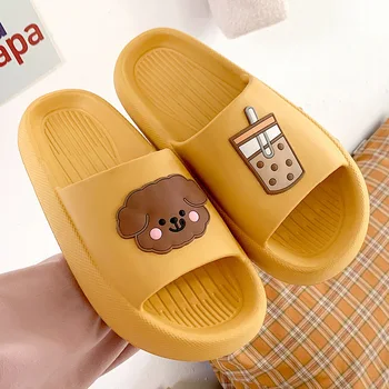Тапочки женские летние с толстым дном Милые домашние банные тапочки для пары Мужская обувь Персонализированная дезодорация